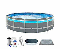 Каркасный бассейн Intex 26722 CLEARVIEW PREMIUM POOL с панорамным окном 427 x 107 см