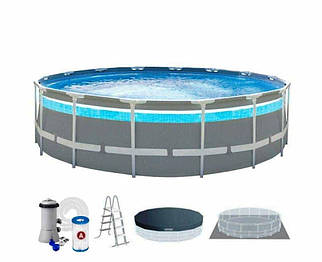Каркасний басейн Intex 26722 CLEARVIEW PREMIUM POOL з панорамним вікном 427 x 107 см