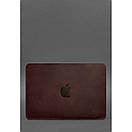 Шкіряний чохол для MacBook 13 дюйм Бордовий Crazy Horse, фото 3