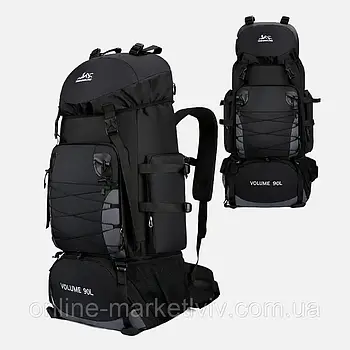 Туристичний рюкзак на 90л S1907 (80x25x36 см) Чорний / Великий рюкзак для подорожей Унісекс