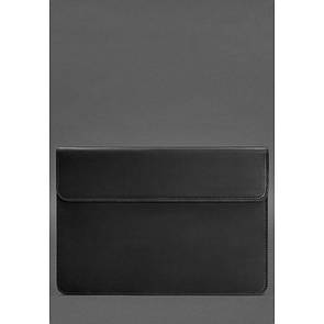 Шкіряний чохол-конверт на магнітах для MacBook 16 дюйм Чорний Crazy Horse