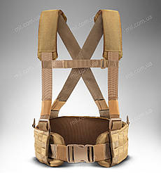 Базова ременно плечова система з посиленими лямками / польова розгрузка РПС під балістичні пакети (coyote)