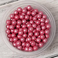 Посипка кульки малинові перламутрові 6 мм 10 гр