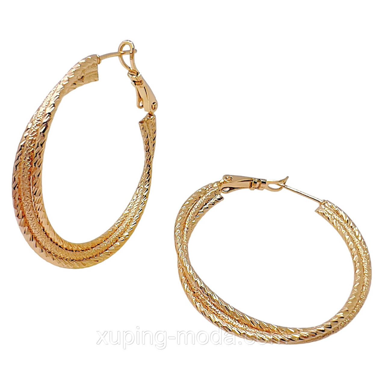 35 мм. Сережки кільця xp. 18k, фото 1