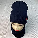 М 91064 Комплект для хлопчика шапка на флісі "OFF NO" і снуд, від 3-15 років різні кольори, фото 2