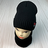 М 91064 Комплект для хлопчика шапка на флісі "OFF NO" і снуд, від 3-15 років різні кольори, фото 5