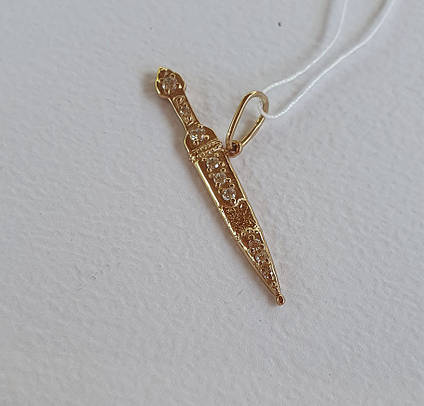 Кулон Кінжал З Золота