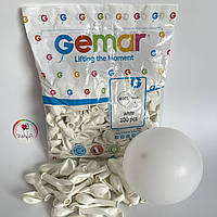 Повітряні кульки 5" WHITE упаковка 100 шт GEMAR