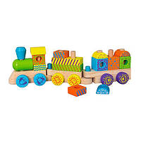 Дерев'яний поїзд-пірамидка Viga Toys Кубики (50572) B_1135