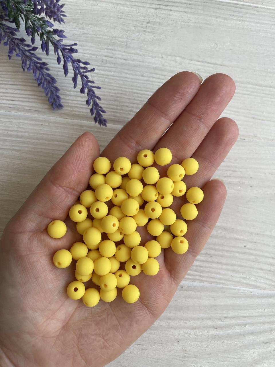 Бусини " Зефірні " 8 мм, жовті 500 грам