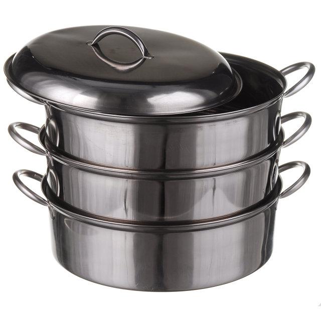 Каструля мантышница пароварка А-Плюс 0379 Нержавіюча сталь діаметр 28 см B_1168, фото 1