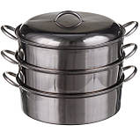 Каструля мантышница пароварка А-Плюс 0379 Нержавіюча сталь діаметр 28 см B_1168, фото 2