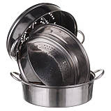 Каструля мантышница пароварка А-Плюс 0379 Нержавіюча сталь діаметр 28 см B_1168, фото 3