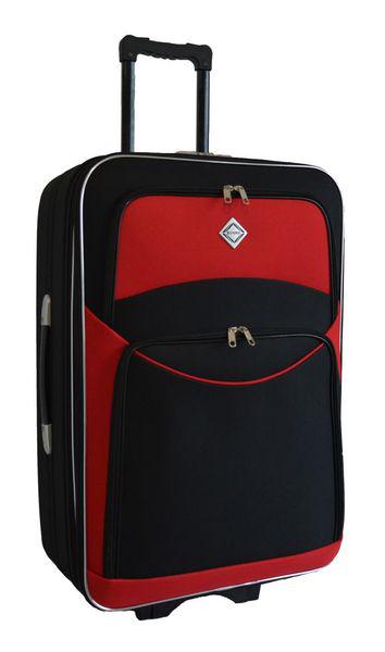Великий дорожній чемодан Bonro Style на колесах з кодовим замком тканинний Чорно-червоний (текстильний) B_0538, фото 1