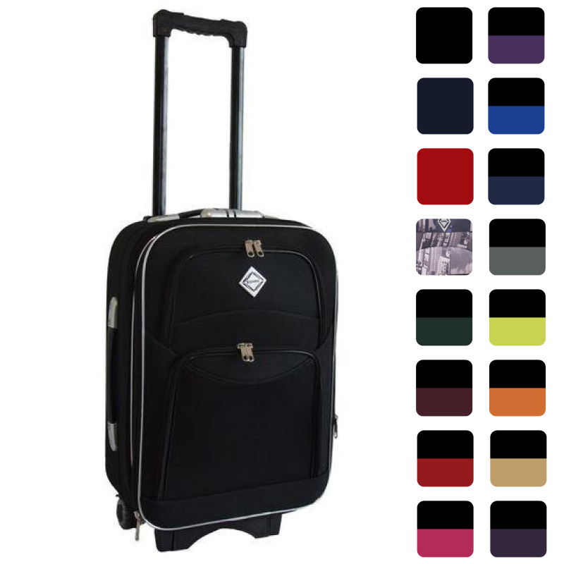 Чемодан дорожній Bonro Style на колесах тканинної чорний (невеликий) B_0536, фото 1