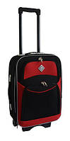 Чемодан дорожній Bonro Style на колесах тканинної чорно-червоний (невеликий) B_0536