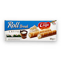 Вафельные трубочки LAGO с молочным кремом roll break latte 80г