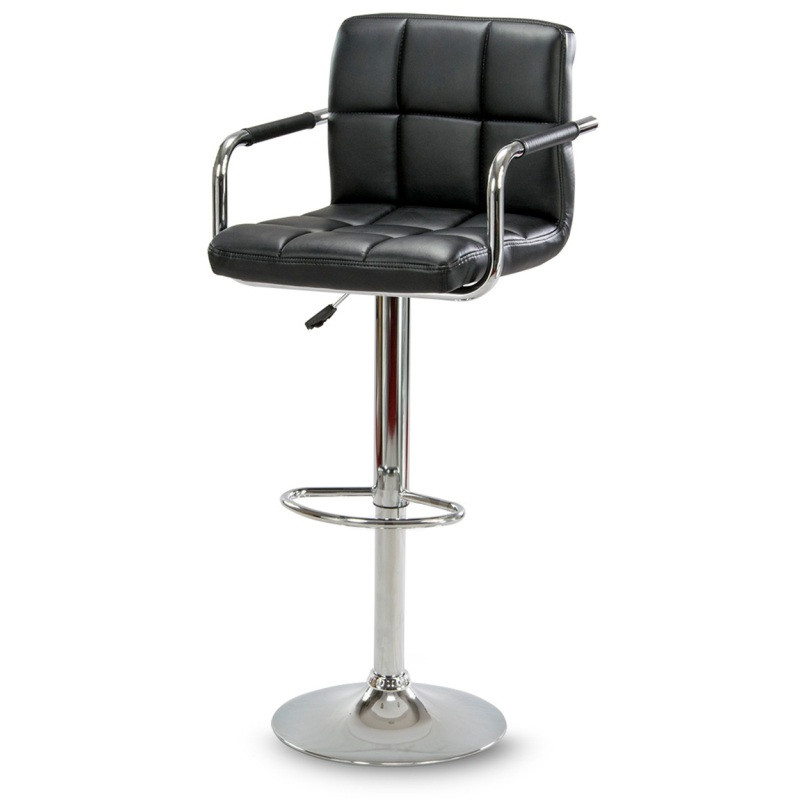 Барный стул Hoker ASTANA с подставкой для ног и регулировкой высоты сидения Черный B_0266