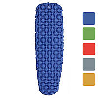 Туристичний килимок надувний похідний WCG одномісний для кемпінгу B_8836 Синій