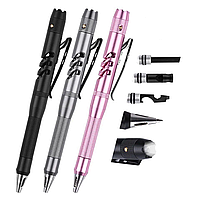 Тактическая ручка с черными чернилами с расжигателем серая черная розовая