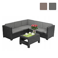 Комплект садовой мебели Keter Provence модульный столик + угловой диван с подушками на 5 мест B_1389 Серый