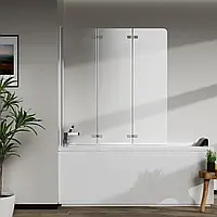 Скляна шторка для ванни AVKO Glass RDW02-J3 120х140 silver перегородка для ванної B_1646