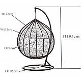Крісло-кокон підвісне 329 XL крісло-гойдалка для дому дачі тераси кафе B_1651, фото 8