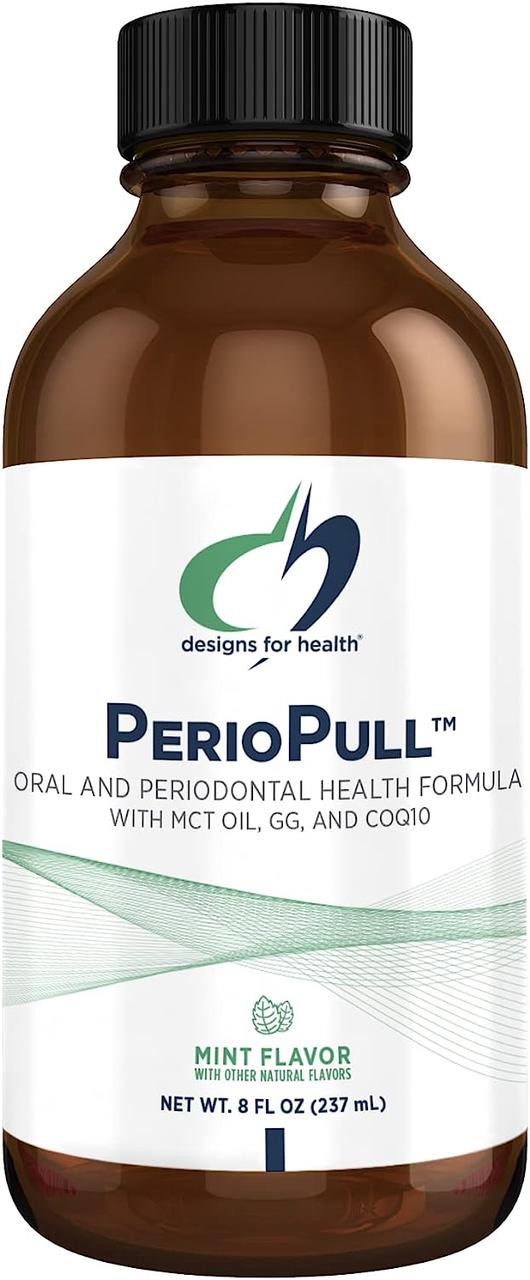 Designs for Health PerioPull / Ополіскувач для порожнини рота з MCT, CoQ10 і ферментами (м'ята) 237 мл