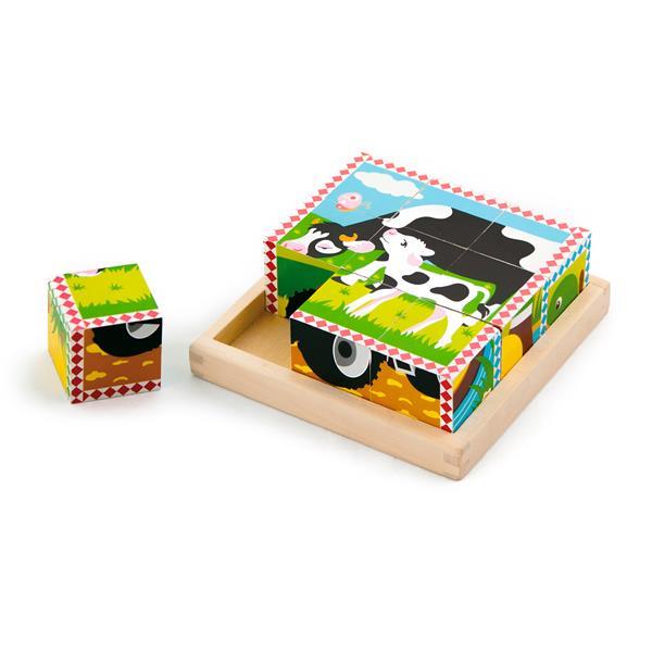 Дерев' яні кубики-паз Viga Toys Ферма (59789) B_1162