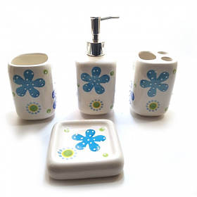 Набір для ванної керамічний блакитний (26х22х8 см)