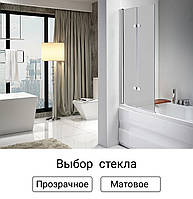 Скляна шторка для ванни Avko Glass 647 100x140 перегородка для ванної B_7440 Матове