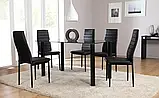 Стіл обідній скляний + 4 м'які крісла Home Fest Panana Набір кухонних меблів комплект для кухні кафе B_1394, фото 5