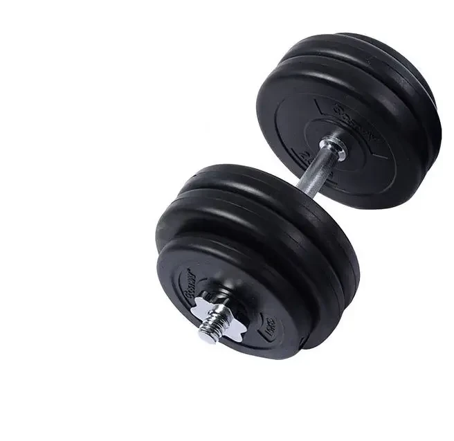 Гантель набірний 1х28 кг композитний розбірний з металевим грифом + диски з пластиковим покриттям B_1175, фото 1