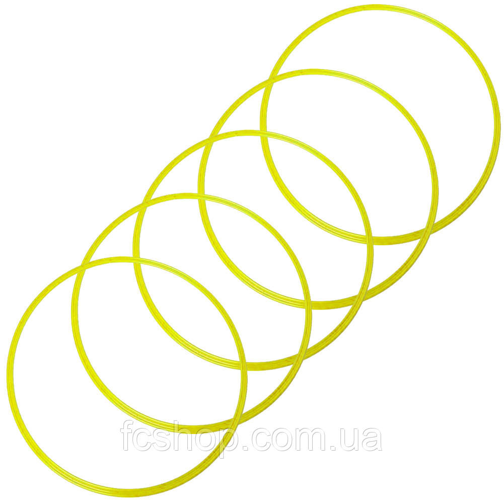 Кільця тренувальні Agility Sports Coordination Rings d-48 cm Pack 5 шт 228053, Жовтий, Розмір (EU) — 48 cm