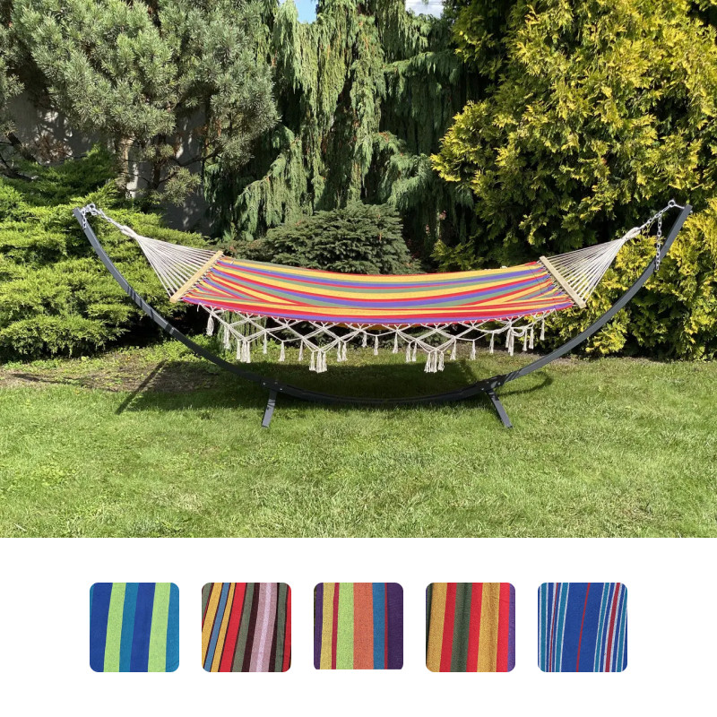 Гамак двомісний садовий з планкою BALI XXL 200х150 WCG підвісний туристичний для саду дачі B_1185, фото 1