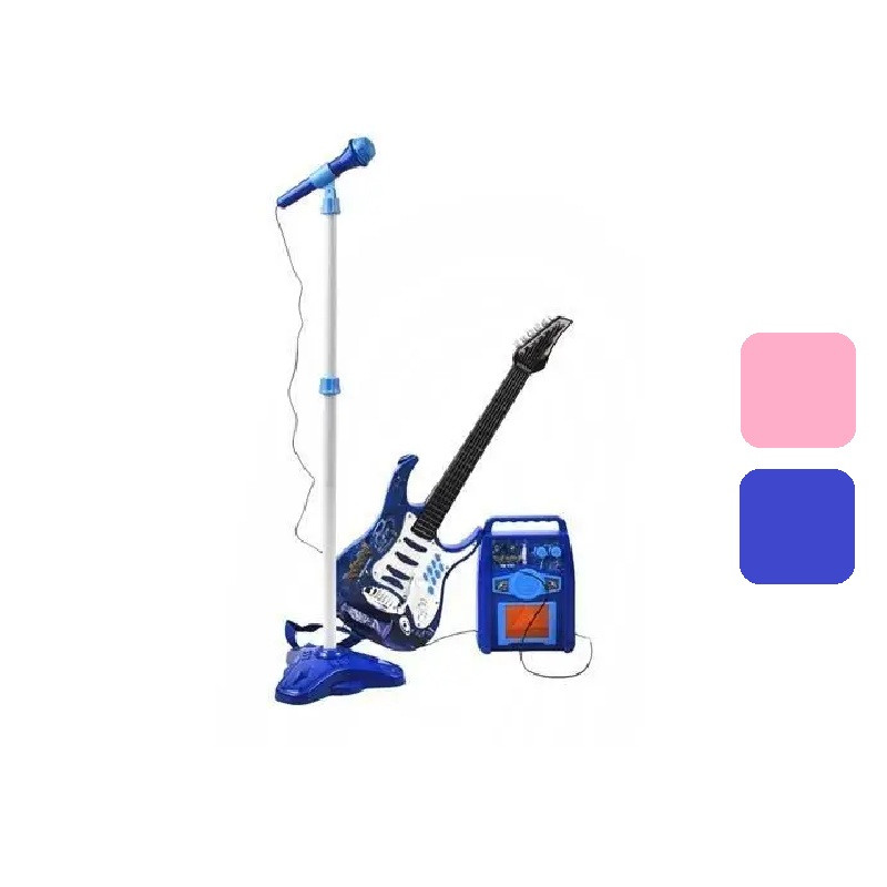 Гітара електронна дитяча з мікрофоном + підсилювач 1554/G 4709 Електрогітара Комплект B_7761, фото 1