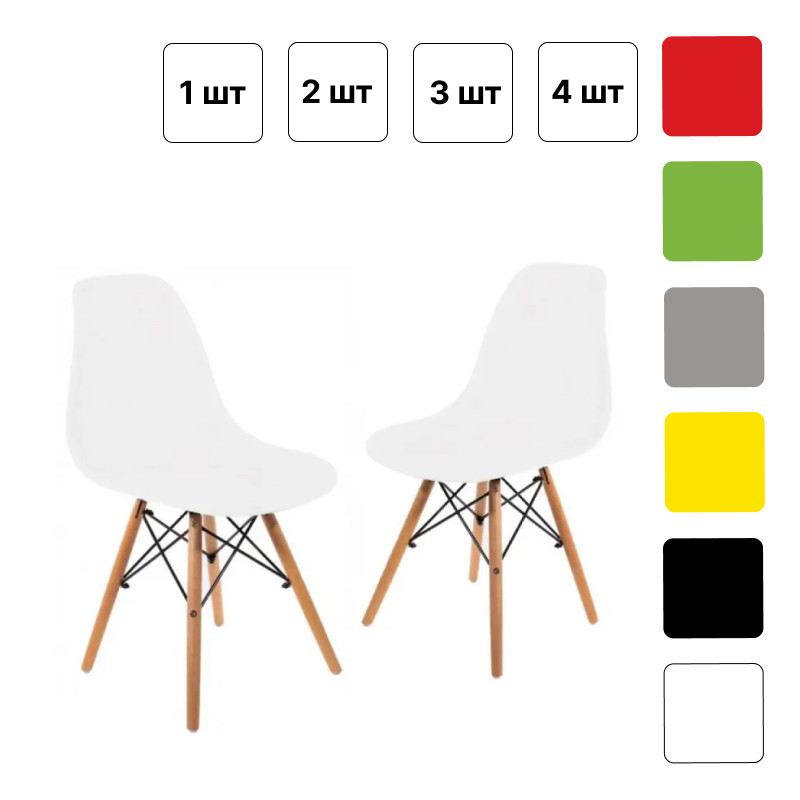 Стілець Bonro В-173 FULL KD крісло для кухні кафе B_8060 2 шт, Білий, фото 1