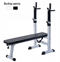 Лава для жиму похила для преса зі стійками бруси WCG 2020 для дому (Лава під штангу складна) B_5748