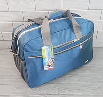 Сумка дорожня середня об'єм 50 л розмір 55*35*23 см з плечовим ременем T9943 Синій B_1579