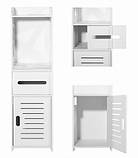 Шафа пенал ORIO 80 см White для ванної кухні B_1432, фото 2