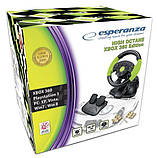 Кермо ігрової з педалями газу і гальма PC, PS3 XBOX 360 USB Esperanza EG104 B_7914, фото 4