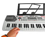 Синтезатор з мікрофоном та тримачем для нот дитячий Electronic Keyboard 8238 B_7934, фото 2
