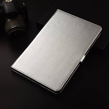 Чохол для iPad Pro 12.9" (2021) з натуральної шкіри протиударний вологостійкий книжка з підставкою "GRAVITY" Сріблястий