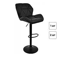 Барний стілець зі спинкою для барної стійки Bonro B-087 із чорною основою крісло барне на кухню  B_823