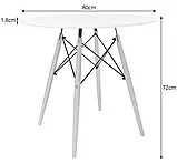 Кухонний стіл Todi 80 см круглий білий для кухні кафе ресторану B_1608, фото 8