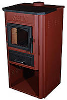 Печь-буржуйка дровяная с чугунной дверцей SPIN EKONOMIK красная - 9 кВт