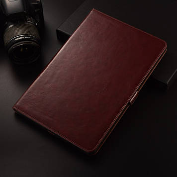 Чохол для iPad 10.9" (2022) з натуральної шкіри протиударний вологостійкий книжка з підставкою "GRAVITY" Темно-коричневий