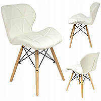 Крісло JUMI Scandinavian Design (еко-шкіра) White стілець для кафе ресторану будинку B_1009