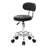 Барний стілець табурет на колесах зі спинкою Bonro B-494 кругле крісло для барної стійки B_8253, фото 3