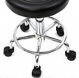 Барний стілець табурет на колесах зі спинкою Bonro B-494 кругле крісло для барної стійки B_8253, фото 4